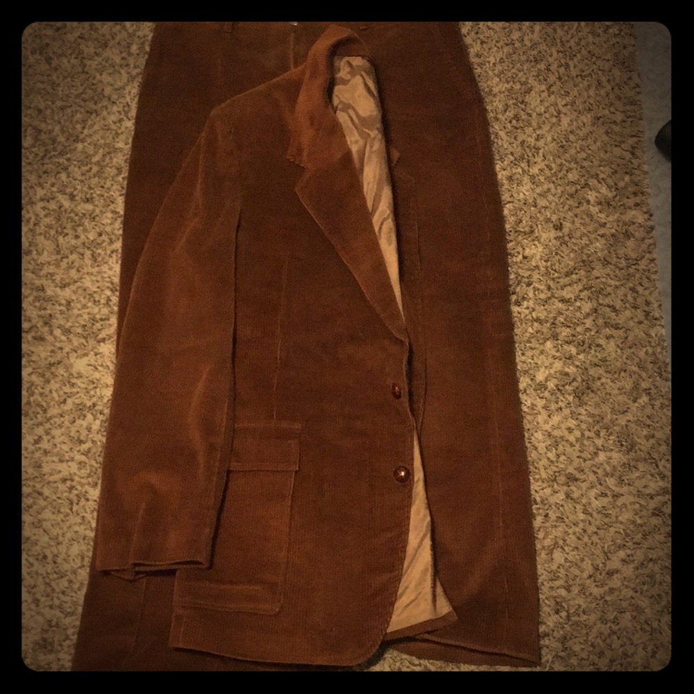 Vintage Sears brown corduroy suit Wes Anderson